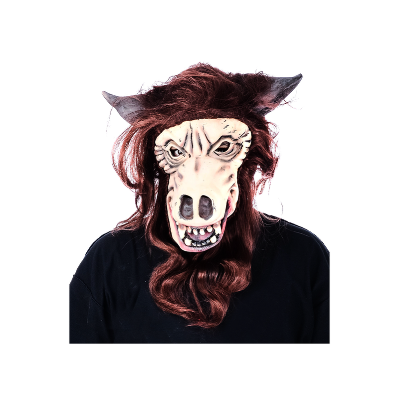 MASCARA LATEX HOMBRE LOBO MARRON