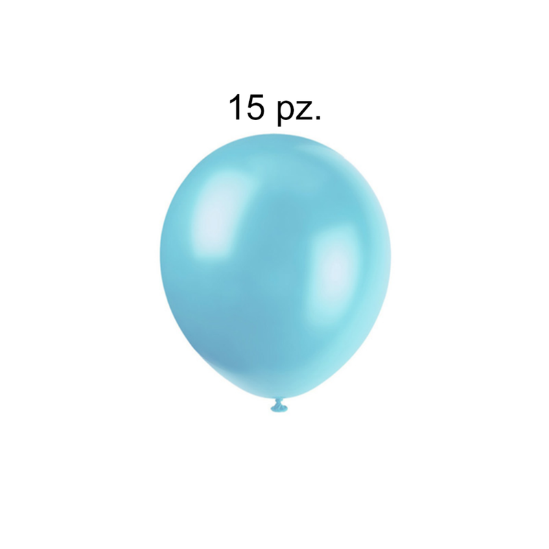 GLOBOS PERLADOS R12 TURQUESA 15 PZ 