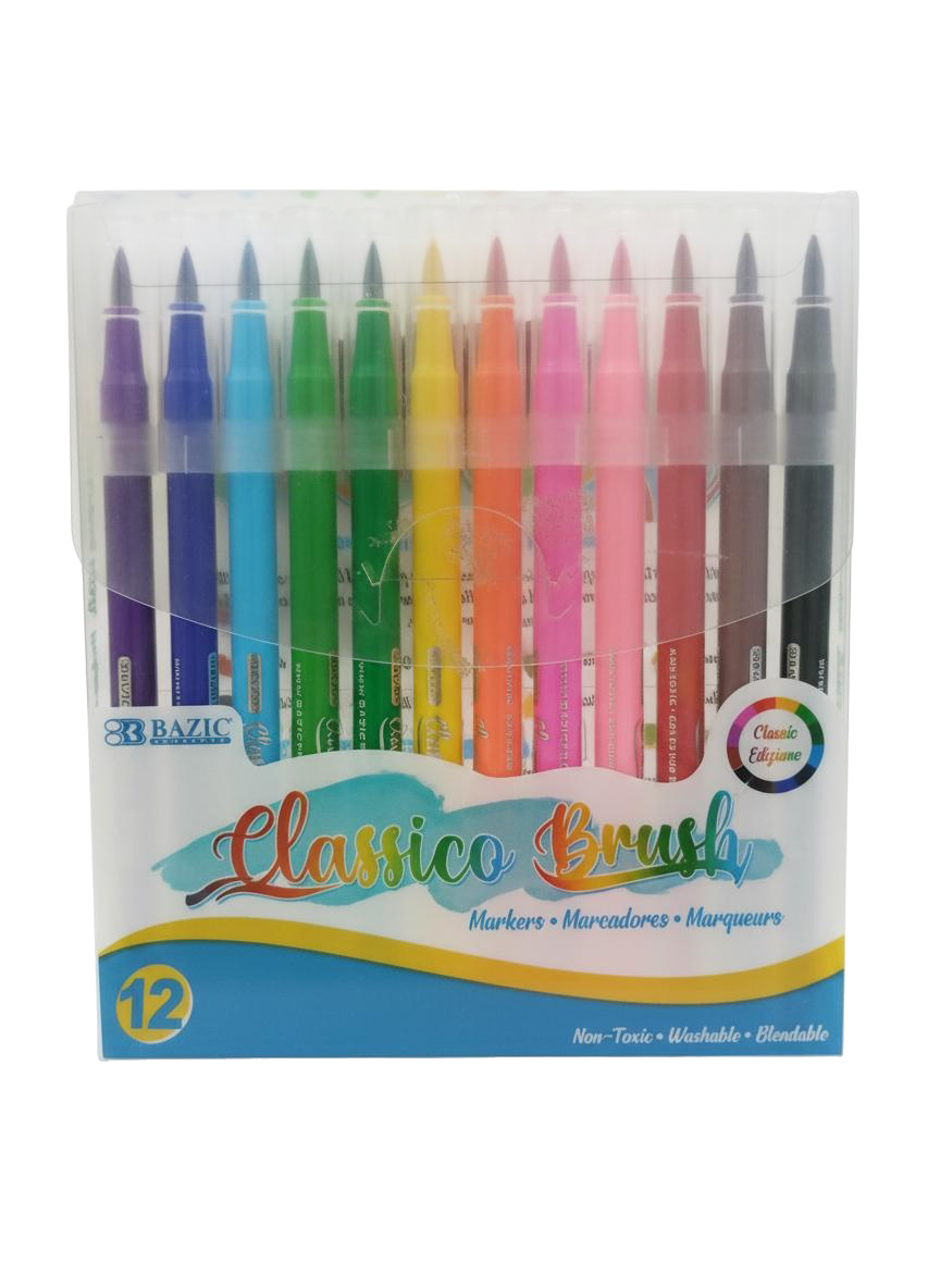 MARCADORES DE AGUA CLASSIC BRUSH x12 BAZIC