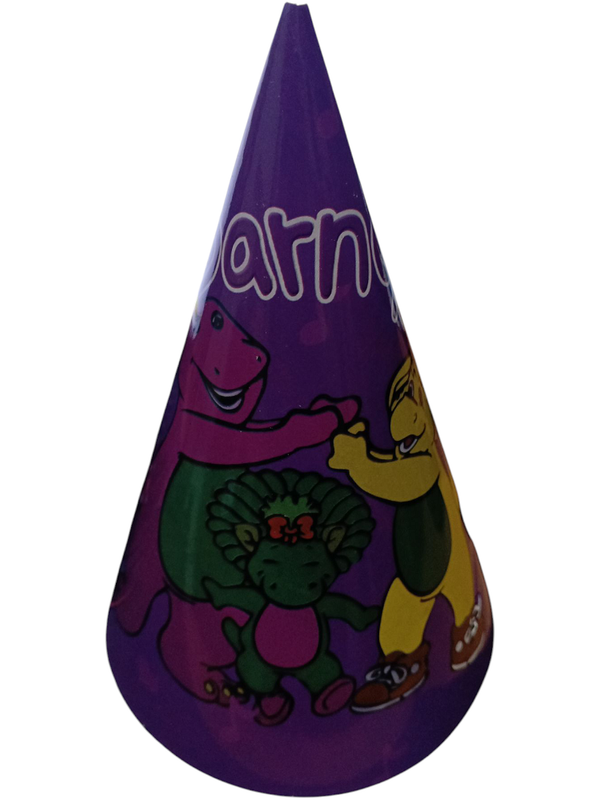 GORRO CONO BARNEY PAQ 20UNID