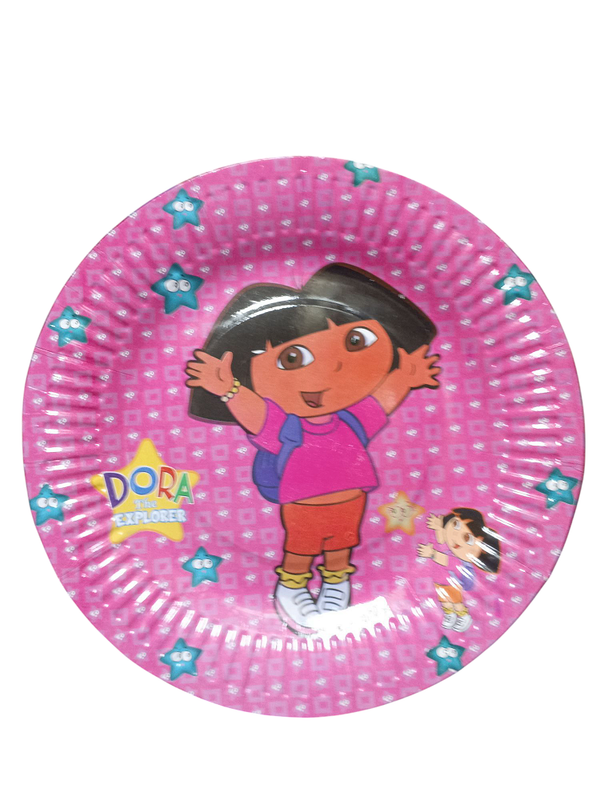 PLATOS DE PIÑATA DORA LA EXPLOP PAQ 8 UNID