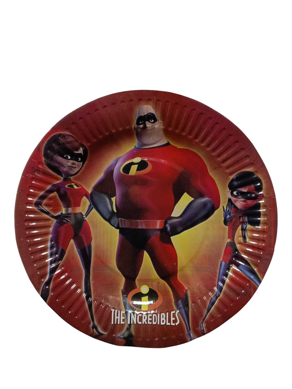 PLATOS DE PIÑATA LOS INCREIBLES PAQ 8 UNID