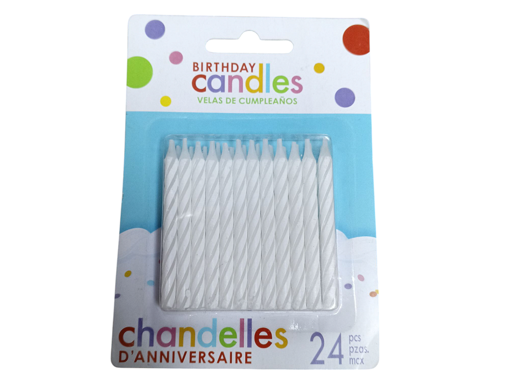 VELAS CLASICAS BLANCO 24 PZ