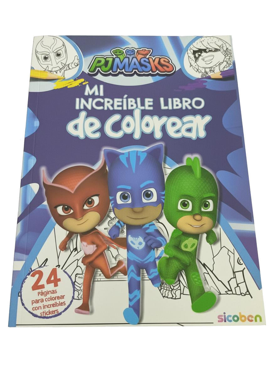 LIBRO DE COLOREAR SICOBEN PJMASKS C/STICKERS 1 (E)