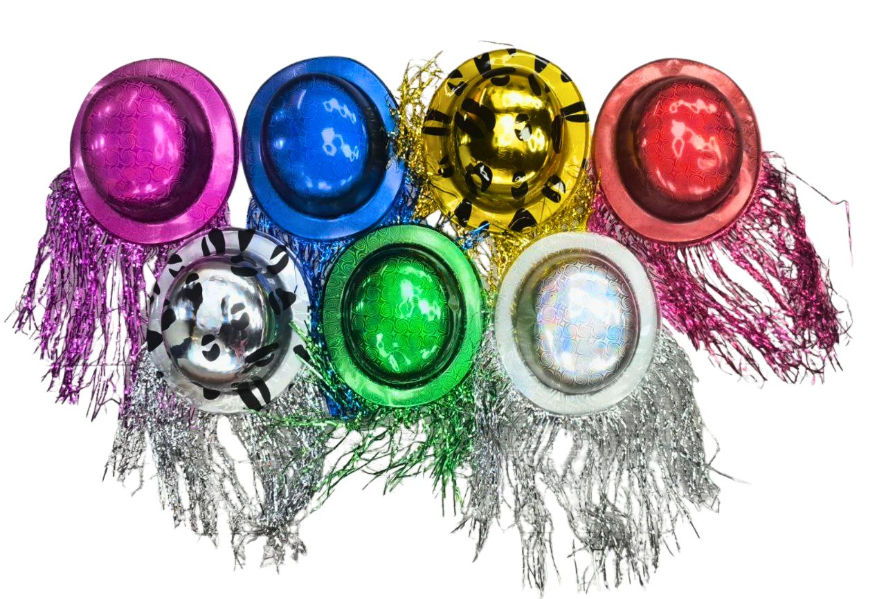 SOMBRERO PLAST RED. FLECOS METALIZADOS