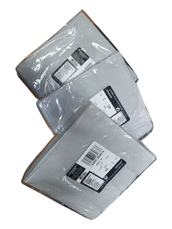SERVILLETAS 33 X 33 PLATEADO 40 PZ