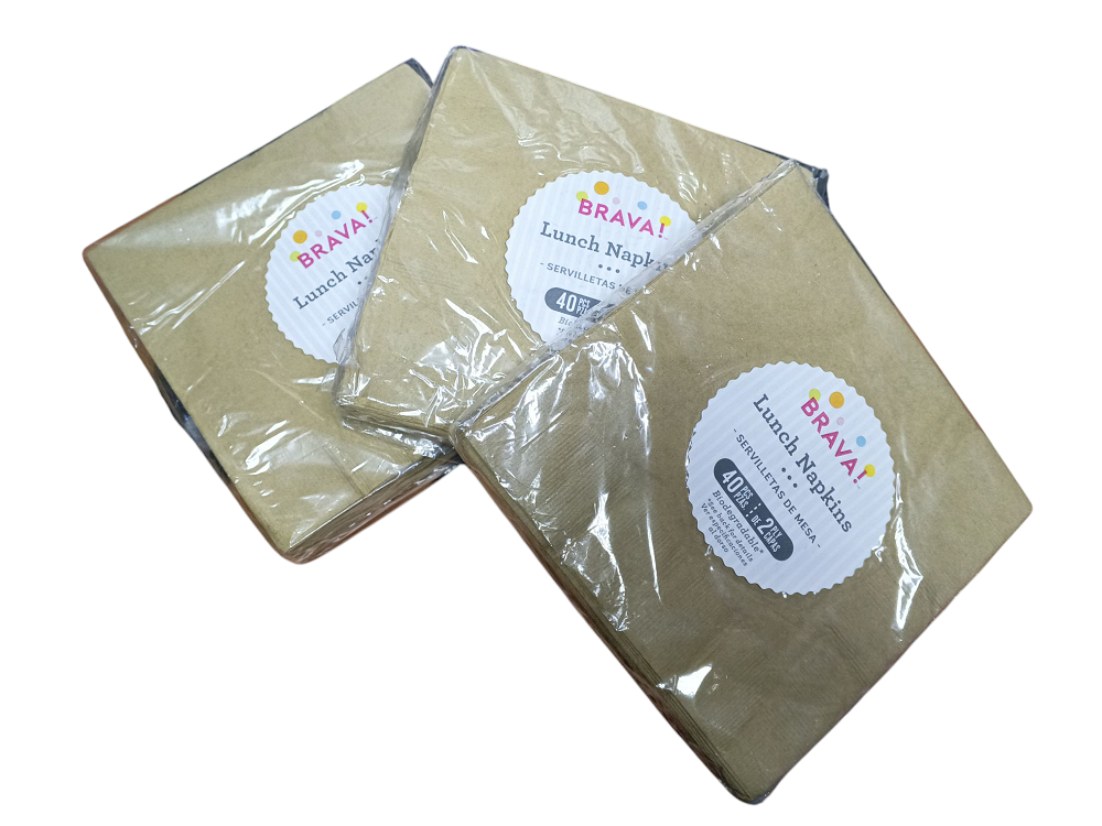 SERVILLETAS 33 X 33 DORADO 40 PZ