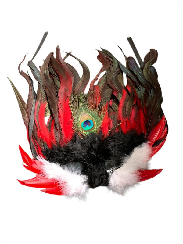 ANTIFAZ GATO MORADO Y PLUMAS