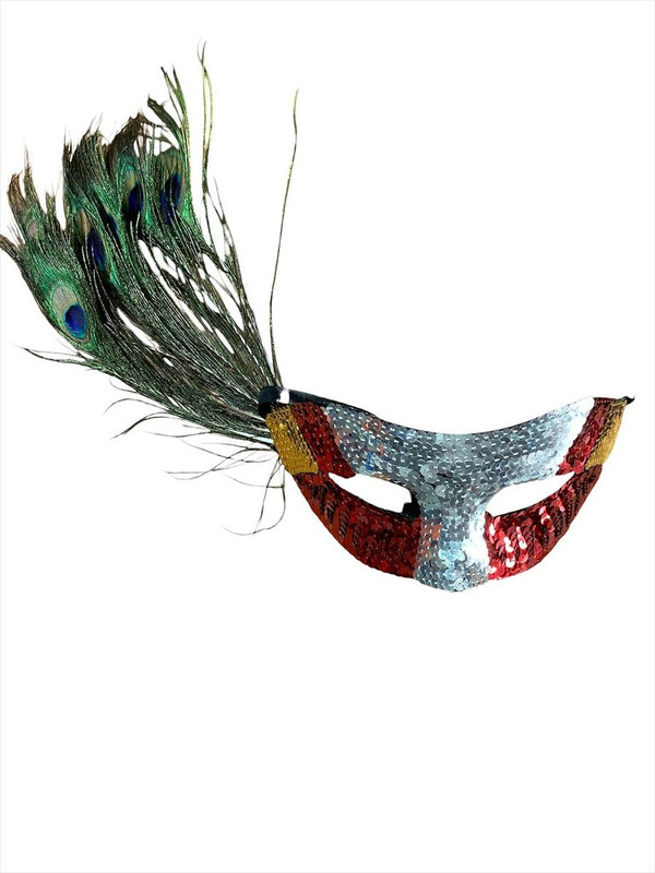 ANTIFAZ PLUMAS PAVO REAL MULTICOLOR