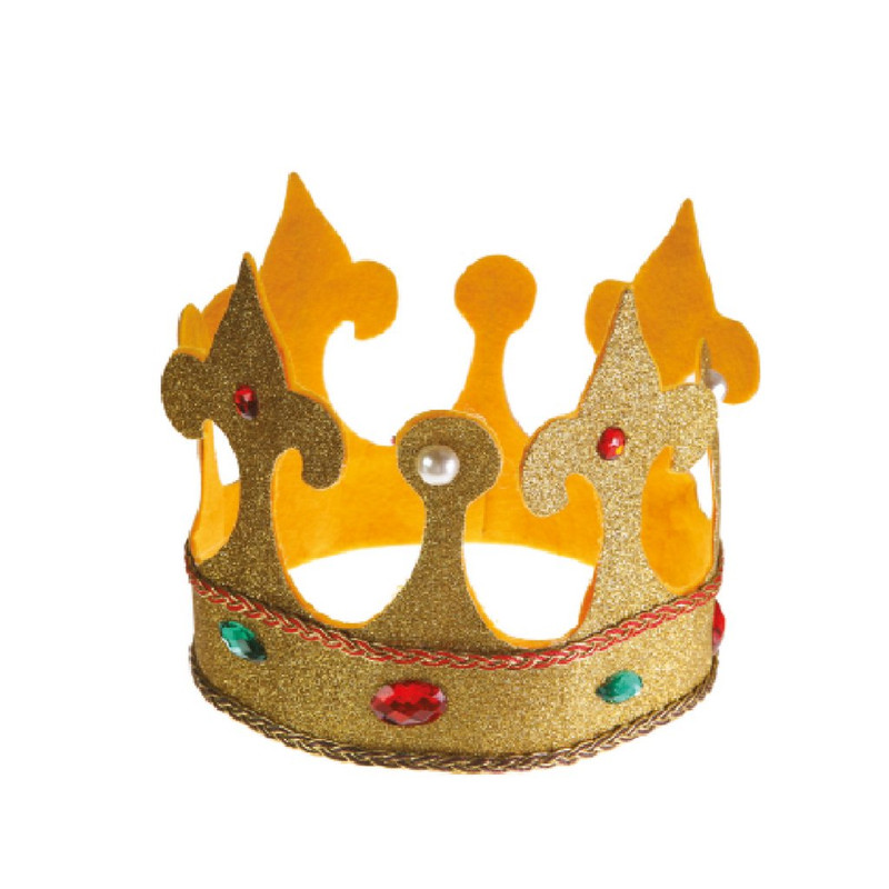 CORONA ARMABLE DECORADA REINA DORADO
