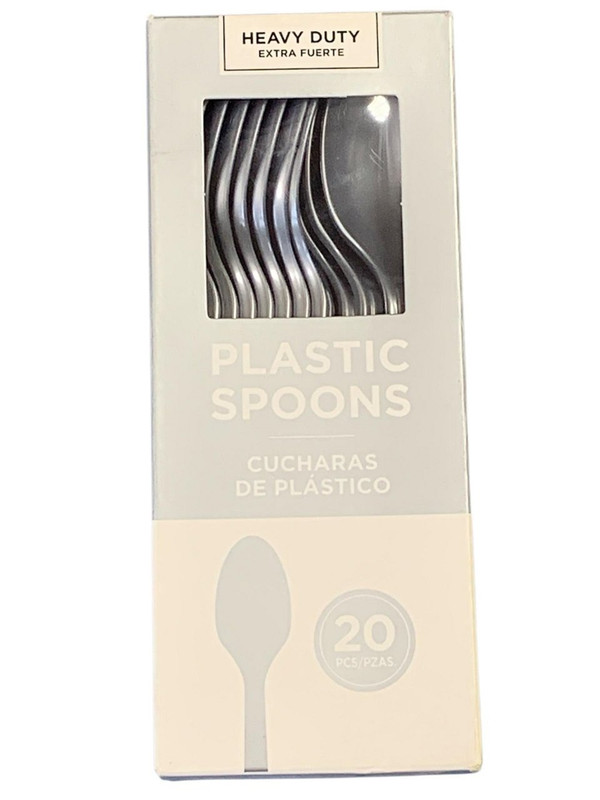 CUCHARAS EXTRA FUERTES PLATEADAS 20 PZ