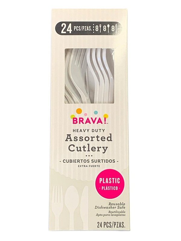 CUBIERTOS SURTIDOS BLANCOS 24 PZ