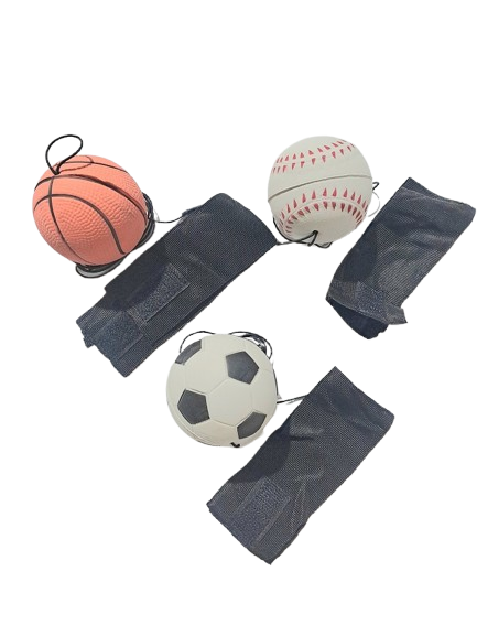 PELOTA DE GOMA CON MUÑEQUERA (DEPORTES)