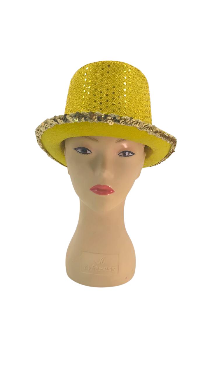 SOMBRERO COPA ALTA CON LENTEJUELAS