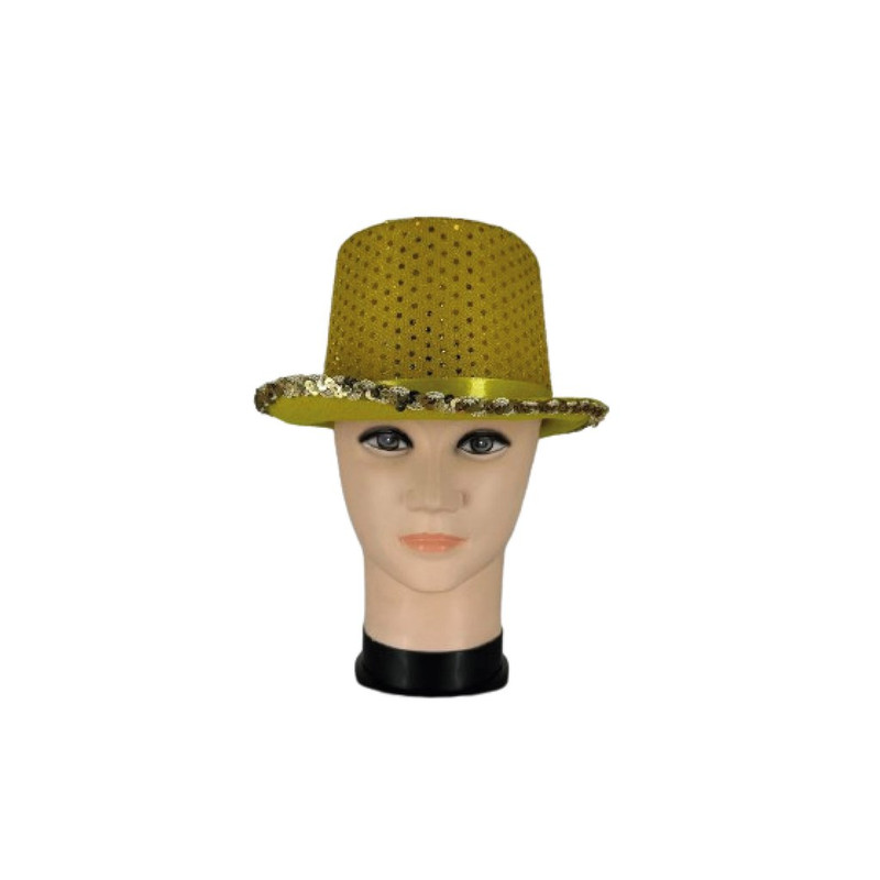 SOMBRERO COPA ALTA CON LENTEJUELAS