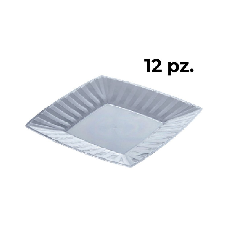 PLATO ACRILICO CUADRADO 10" 8 PZ
