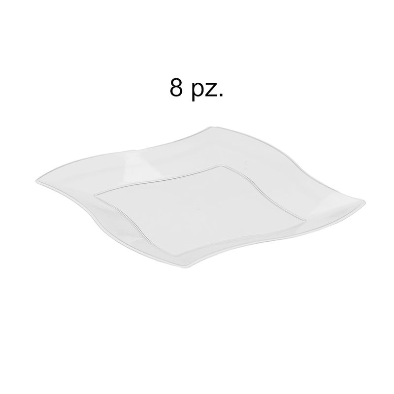 PLATO ACRILICO TRANSPARENTE PREMIUM 6" 8 PZ