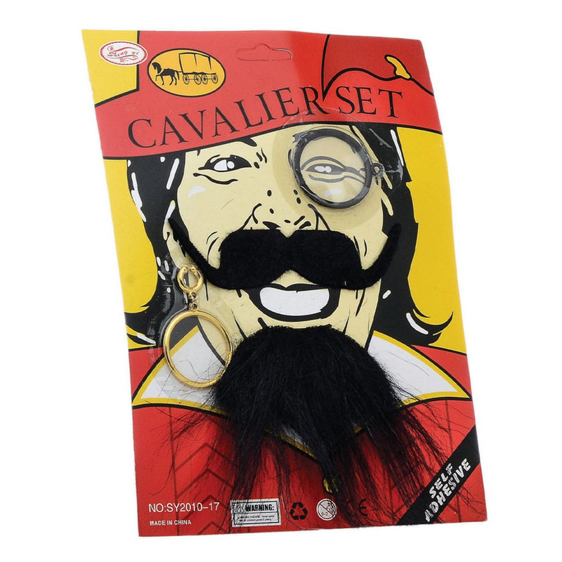 SET BARBA MOSQUETERO LENTES,ZARCILLOS