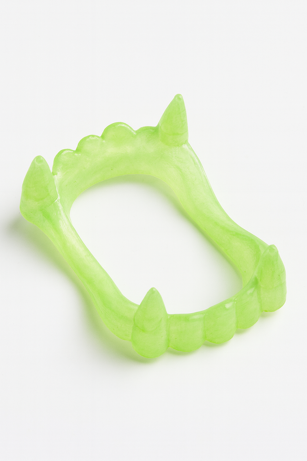 DIENTES DE VAMPIRO FLUORESCENTES VERDE