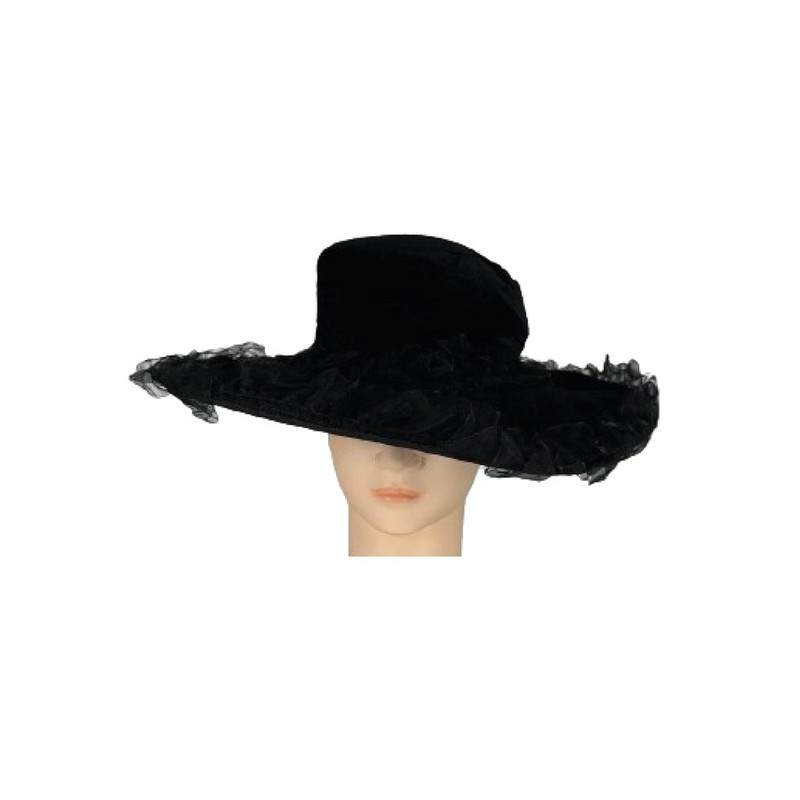 SOMBRERO GRANDE NEGRO CON FARALAO