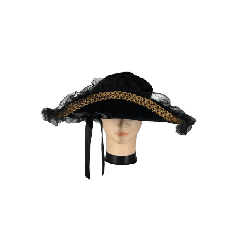 SOMBRERO NEGRO CON ADORNO DAMA