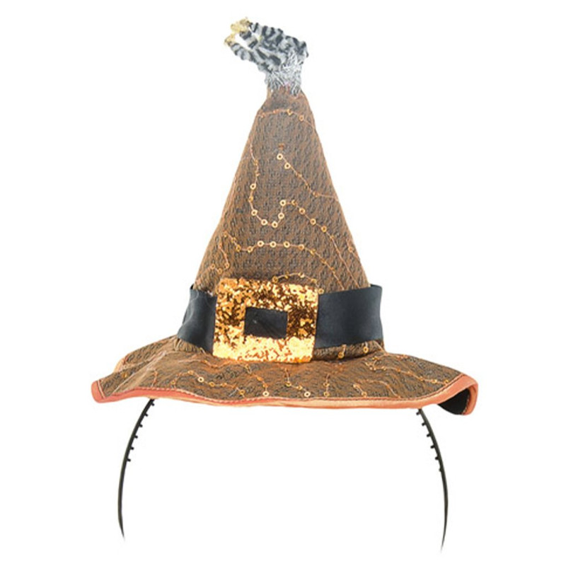 CINTILLO SOMBRERO BRUJA NARANJA