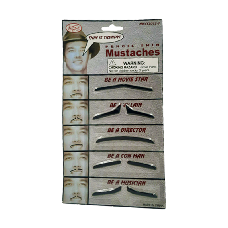 SET BIGOTES DELGADOS NEGRO