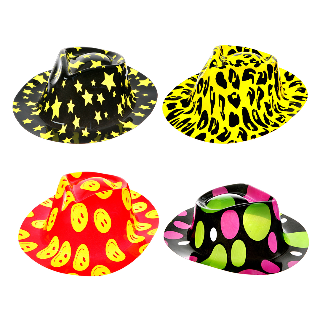SOMBRERO PLASTICO GANSTER COLORES