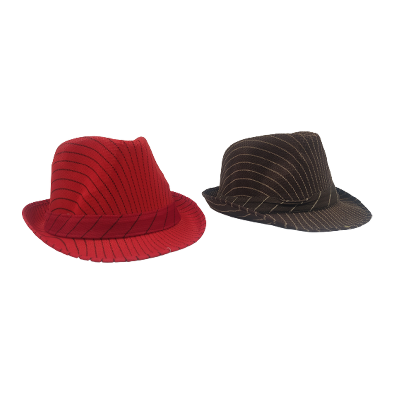 SOMBRERO GANGSTER DE TELA RAYADA