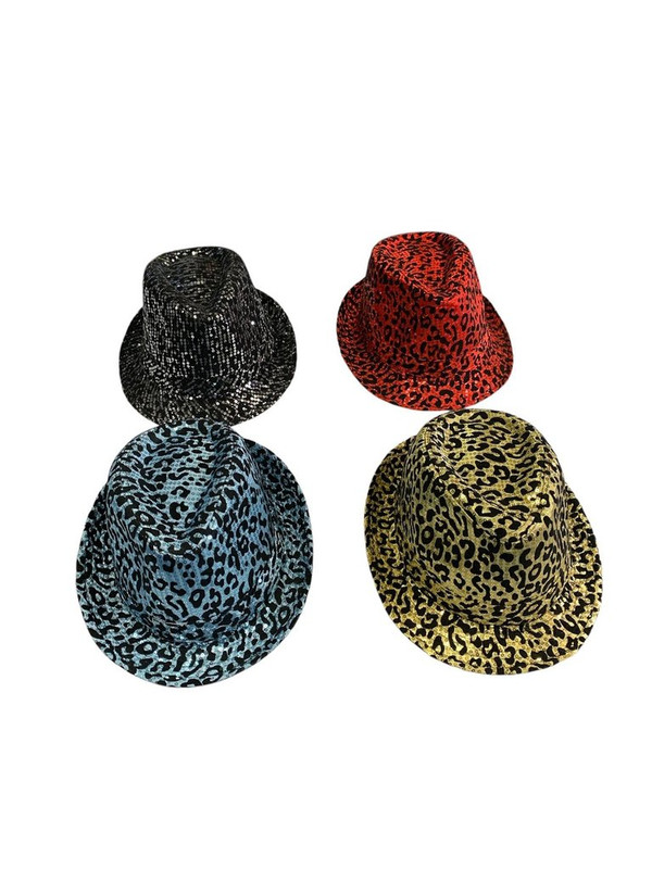 SOMBRERO GANGSTER DE TELA ANIMAL PRINT