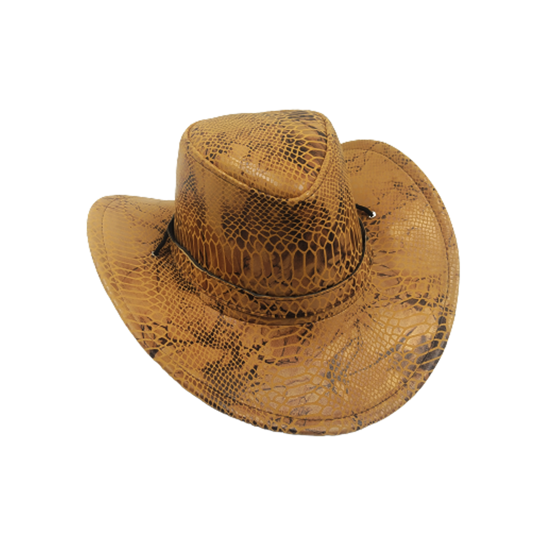 SOMBRERO VAQUERO BEIGE PIEL CULEBRA