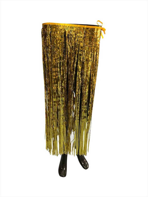 FALDA HAWAIANA METALIZADA LARGA UNICOLOR