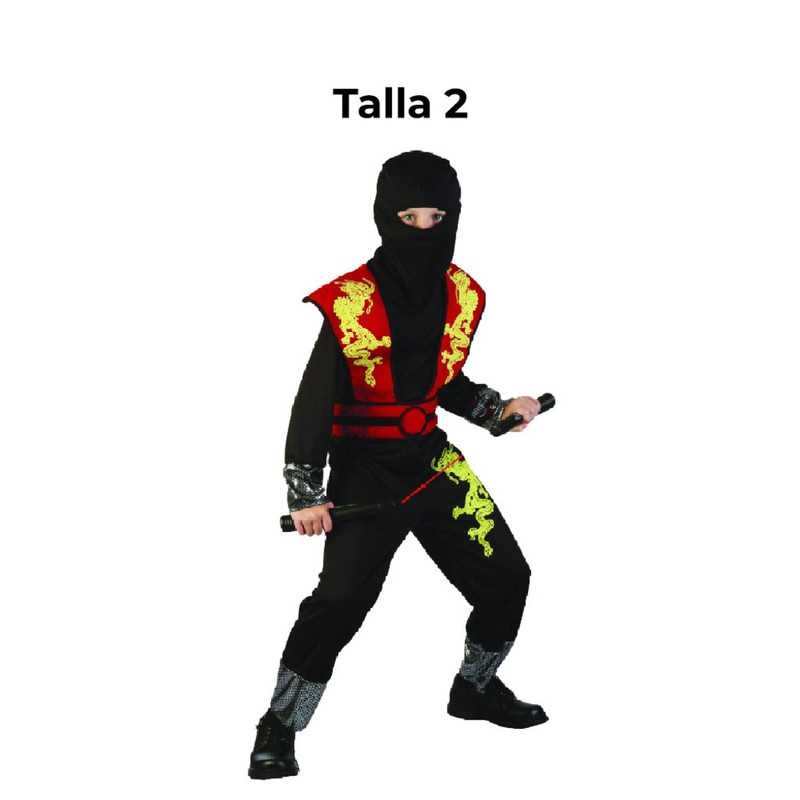 DISFRAZ NINJA NINO T 2 ROJO
