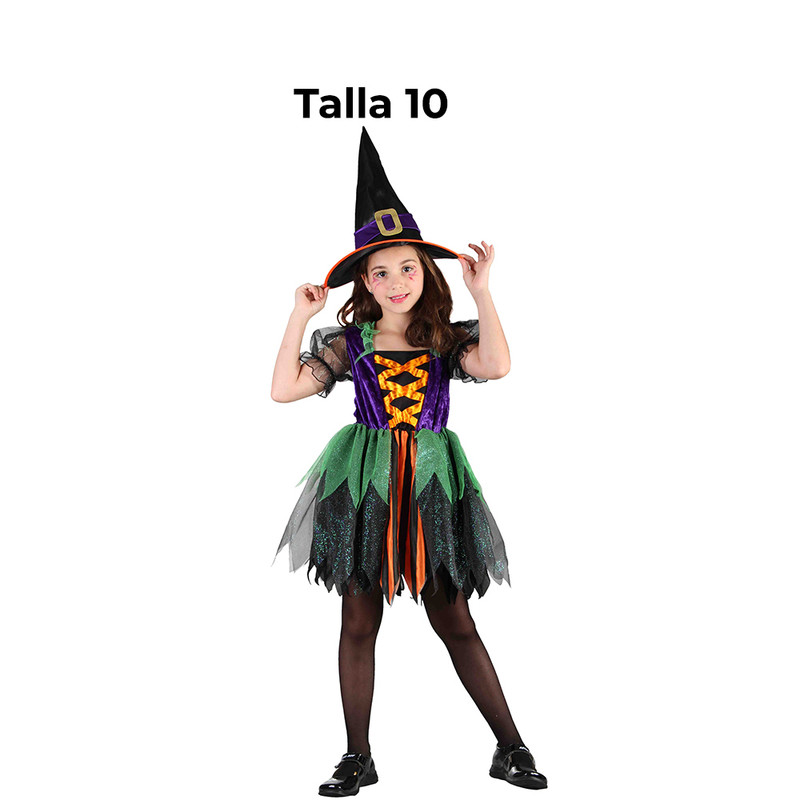 DISFRAZ BRUJITA ARCOIRIS NINA T 10