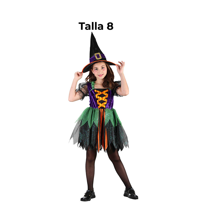 DISFRAZ BRUJITA ARCOIRIS NINA T 8