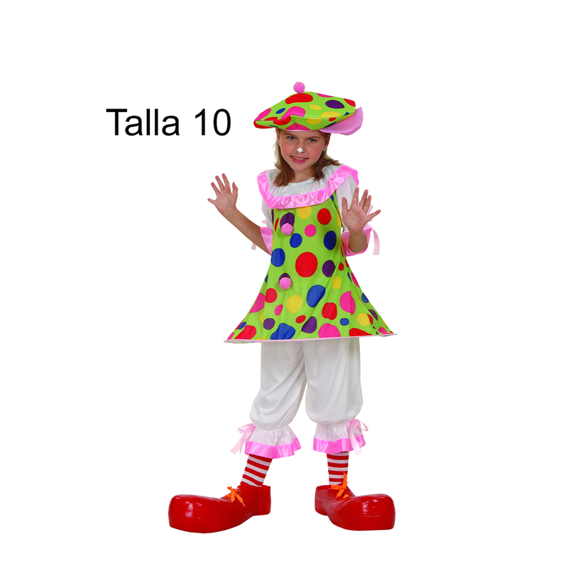 DISFRAZ PAYASITA NINA T 10
