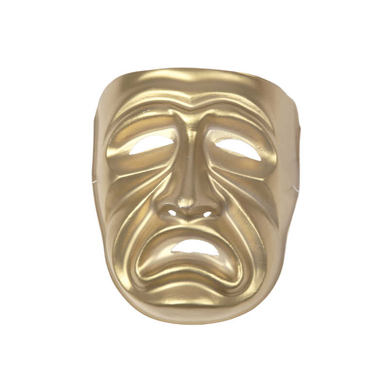 MASCARA PLASTICA LLORON DORADA