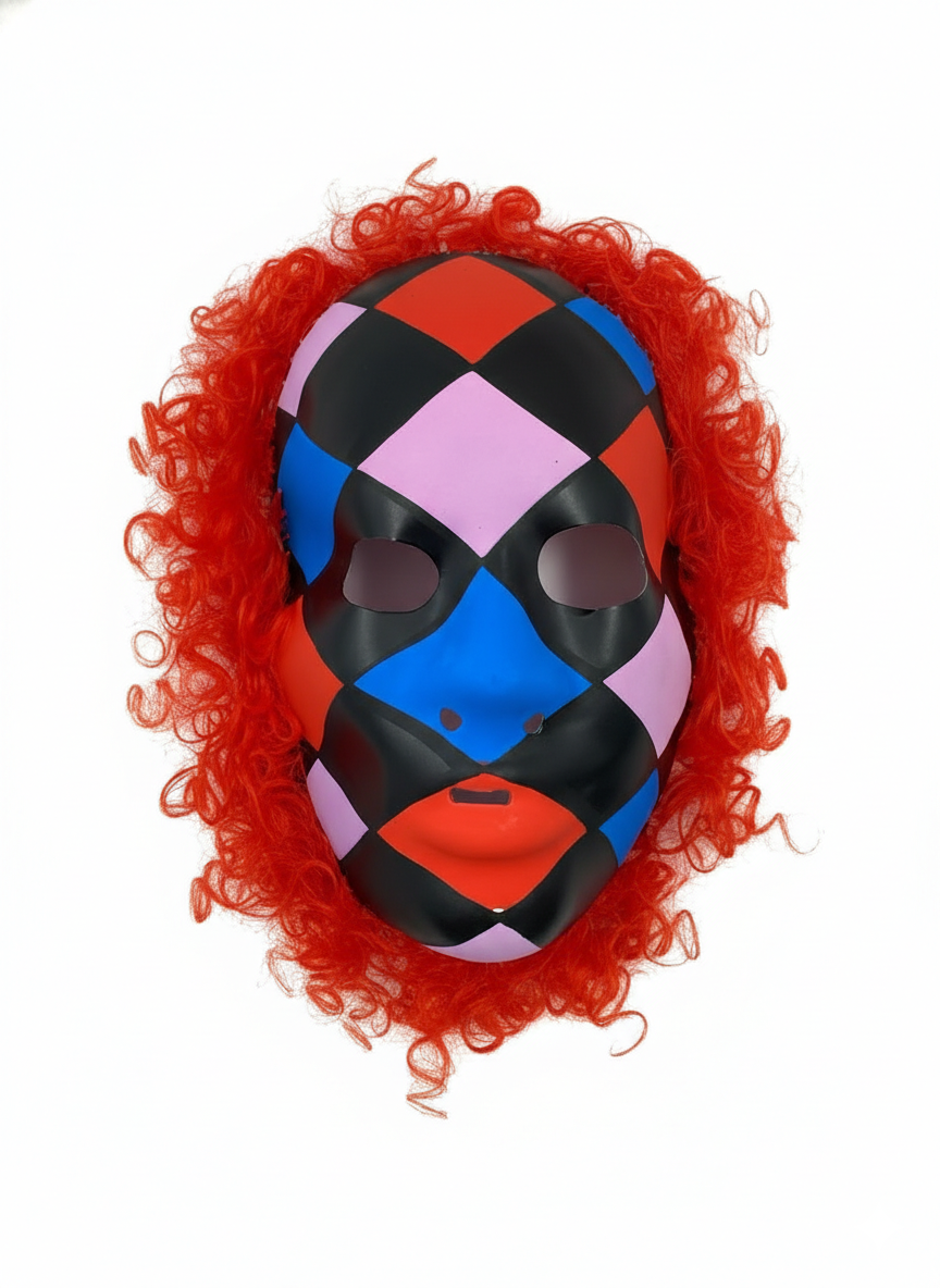 MASCARA PLASTICA CON CABELLO