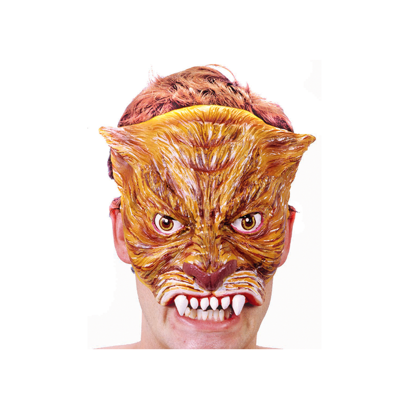 MASCARA LATEX SENCILLA TIGRE MARRON
