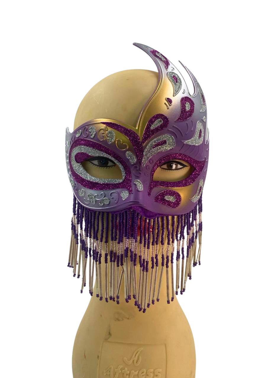 ANTIFAZ RIGIDO CON VELO MORADO