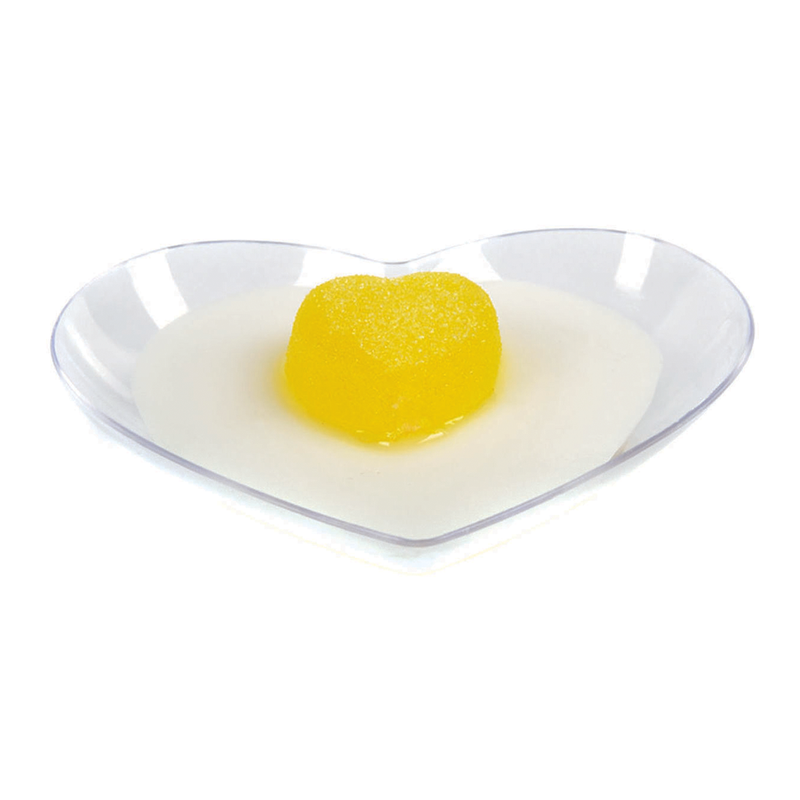 MINI ENVASE ACRILICO CORAZON 20 PZ