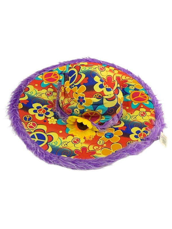 SOMBRERO DAMA ESTAMPADO FLOR Y PAZ