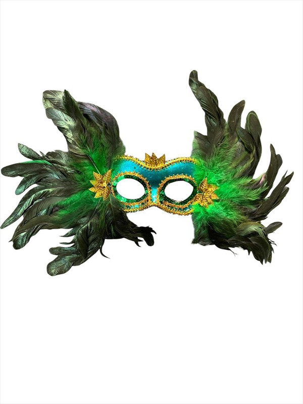 ANTIFAZ DE PLUMAS VERDE