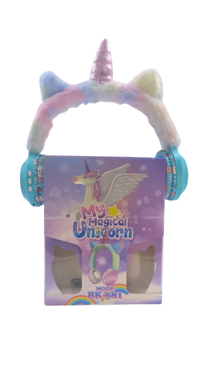 AUDIFONO INALAMBRICO ,MICRO SD/AUX LINE IN, UNICORNIO TELA PELUCHE