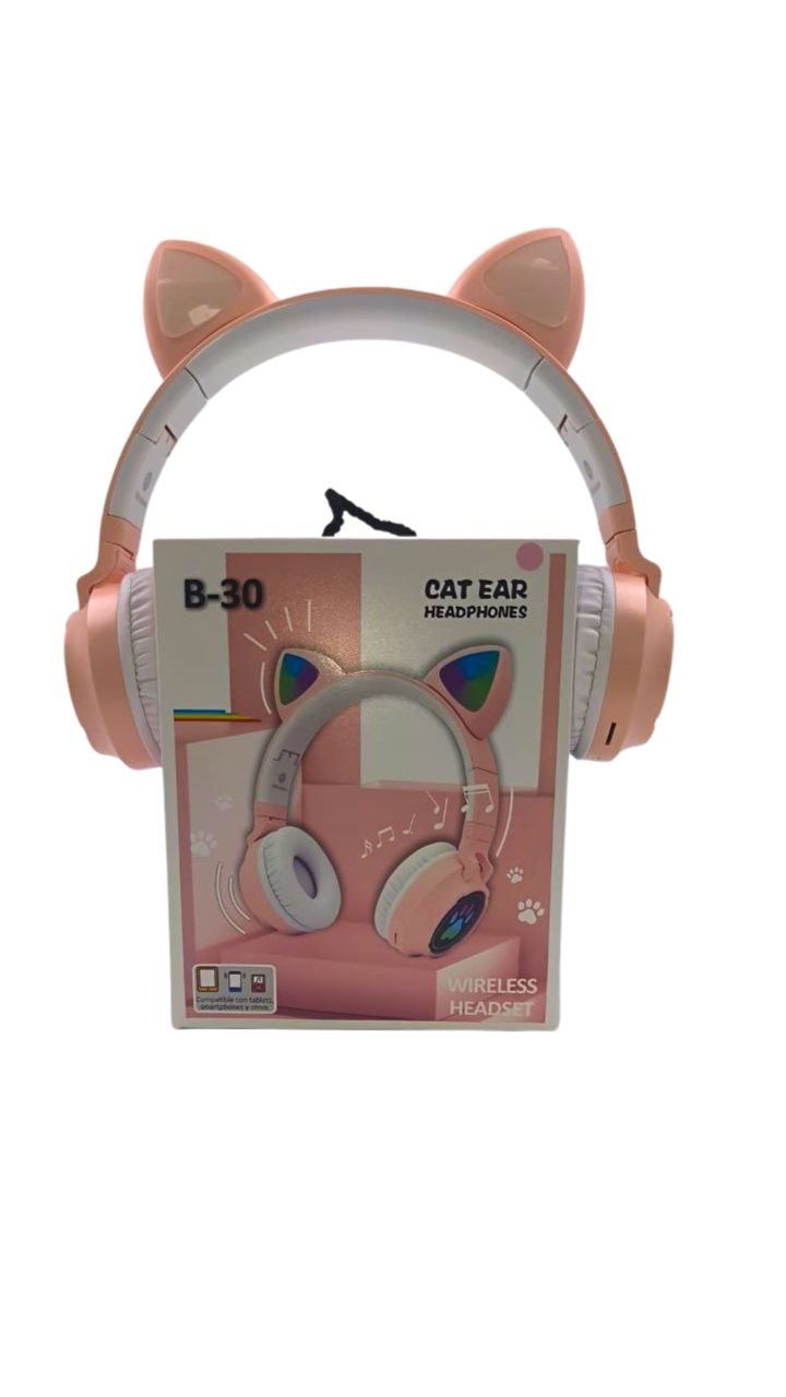 AUDIFONO INALAMBRICO , MICRO SD/AUX LINE IN,LED OREJA DE GATO