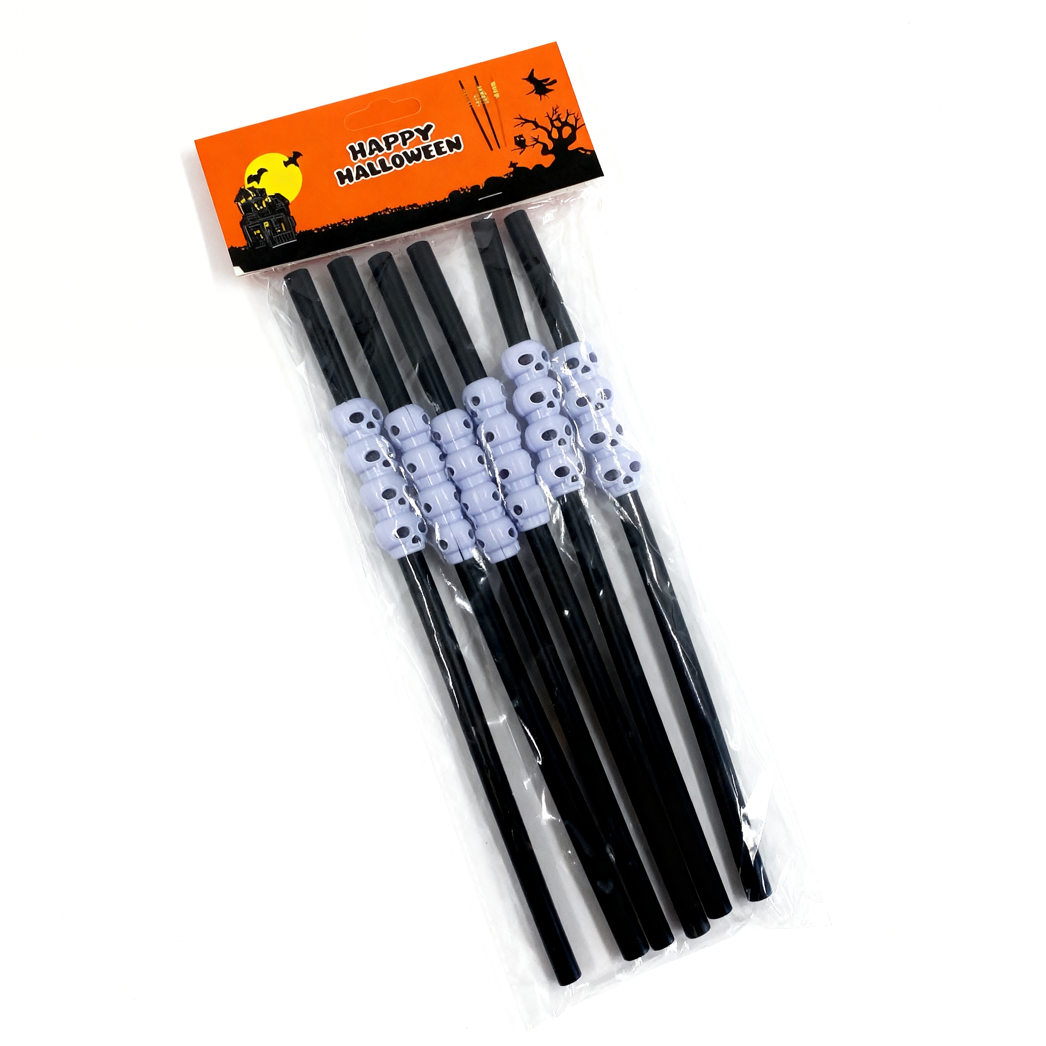 PITILLOS CALAVERAS NEGRO/NARANJA