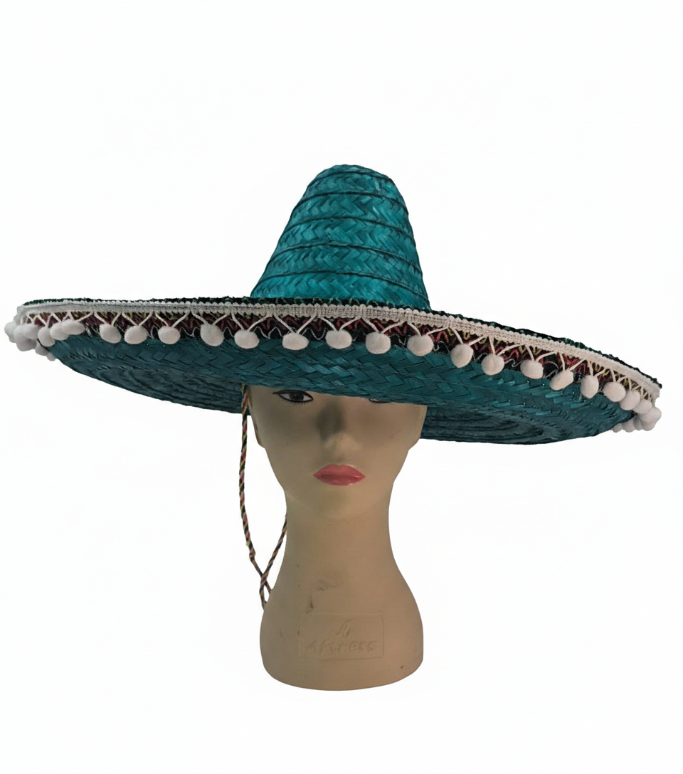 SOMBRERO MEXICANO CON POMPOM