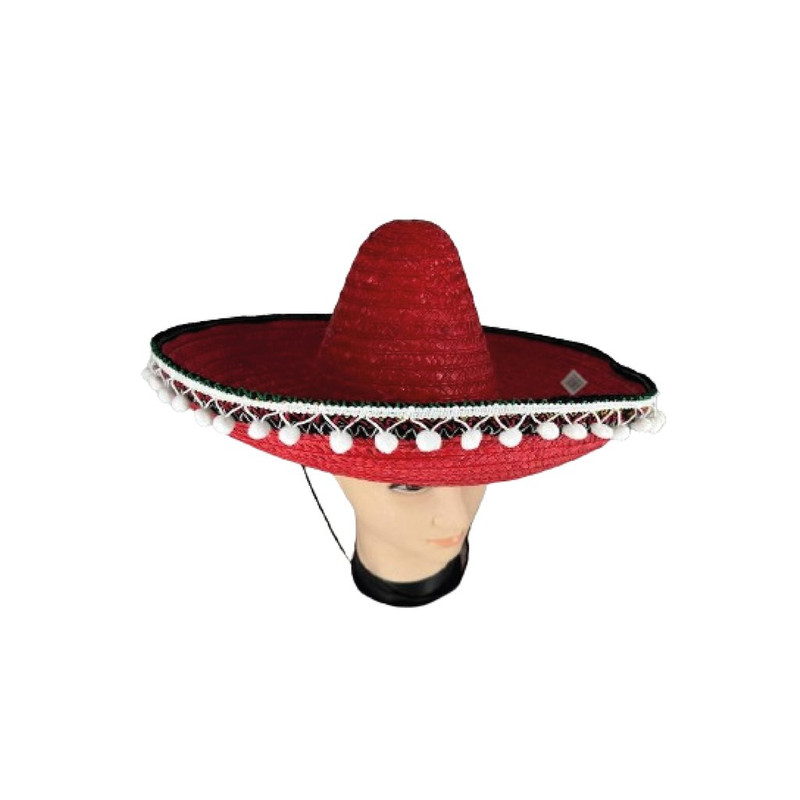 SOMBRERO MEXICANO CON POMPOM