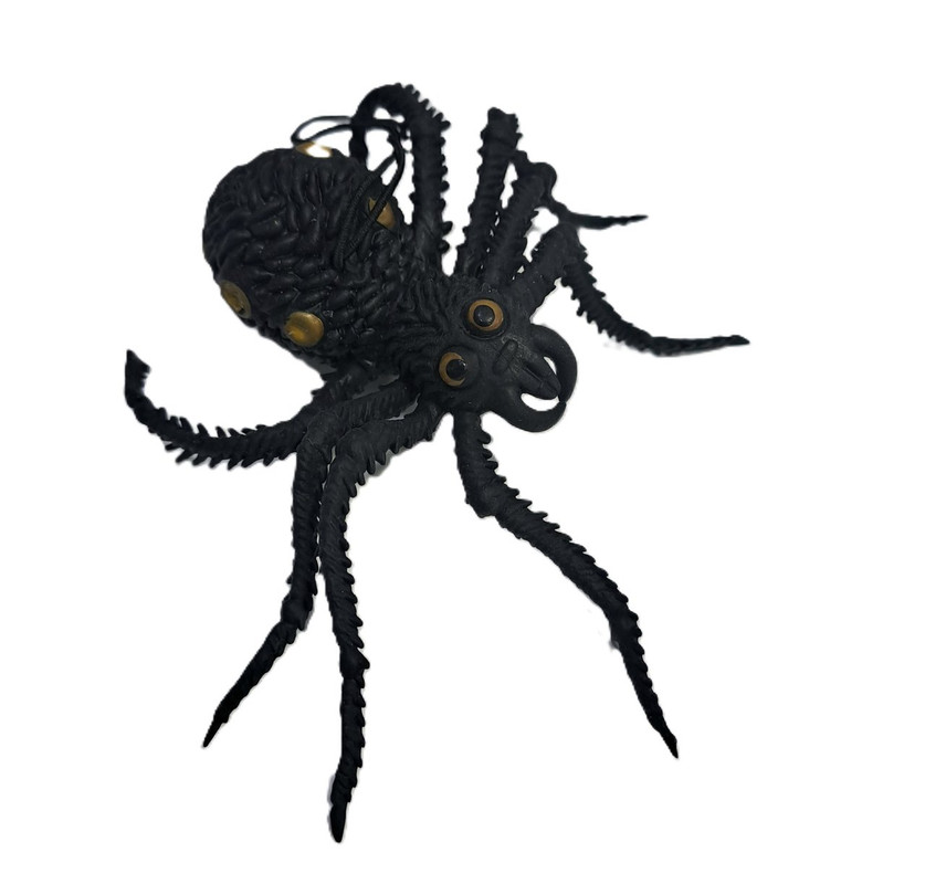 ARAÑAS GRANDE DE GOMA NEGRA PTOS D/COLOR 3 UNID