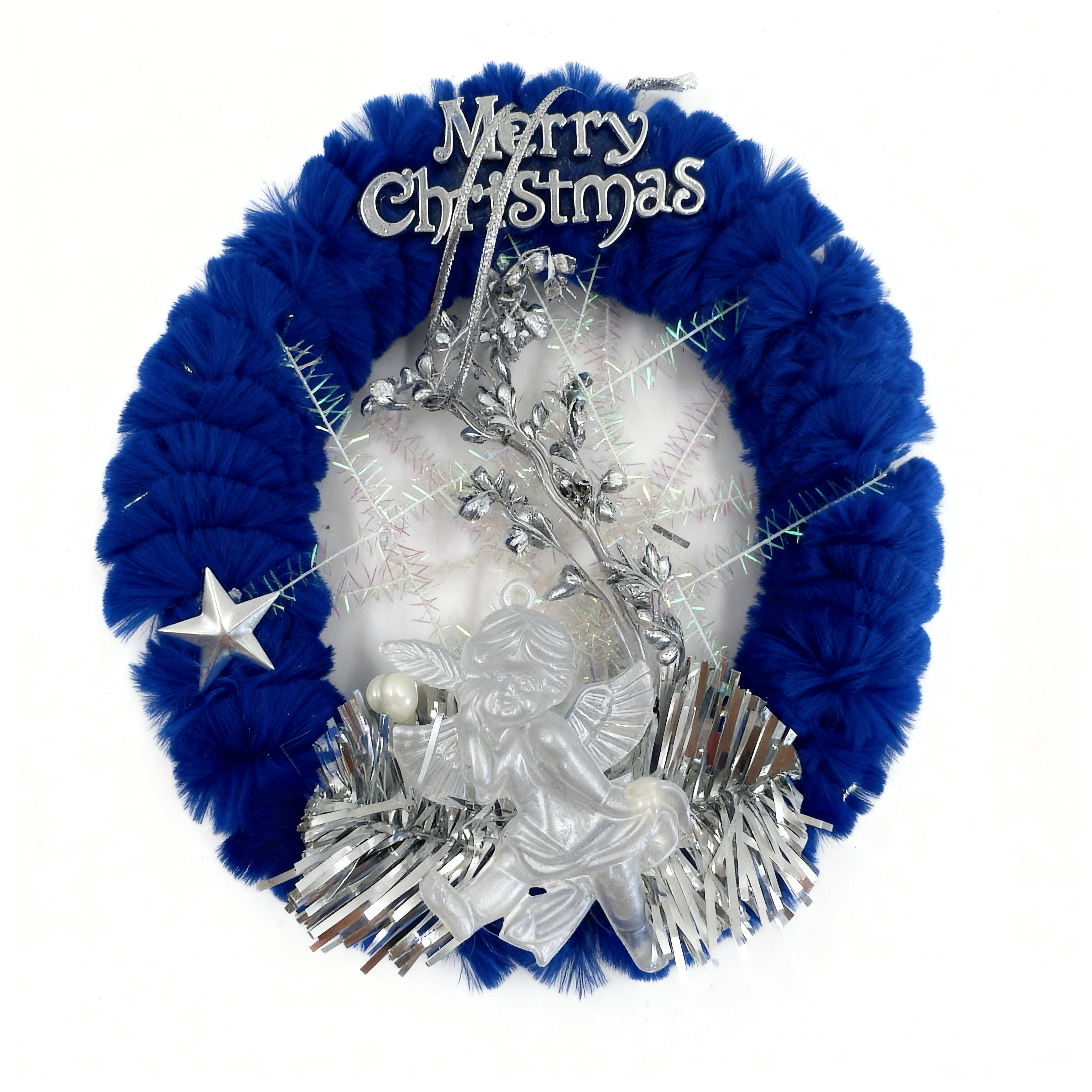 MINI CORONA DE NAVIDAD AZUL